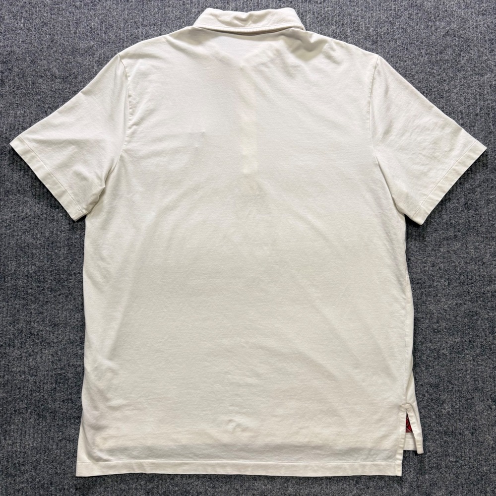 Polo Golf Ralph Lauren Mens Stretch Lisle Polo Shirt Cream White Crest Logo L - Picture 8 of 11